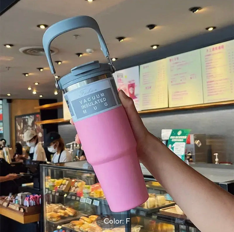 30oz Insulated Stainless Steel Tumbler Mug with Lid & Straw