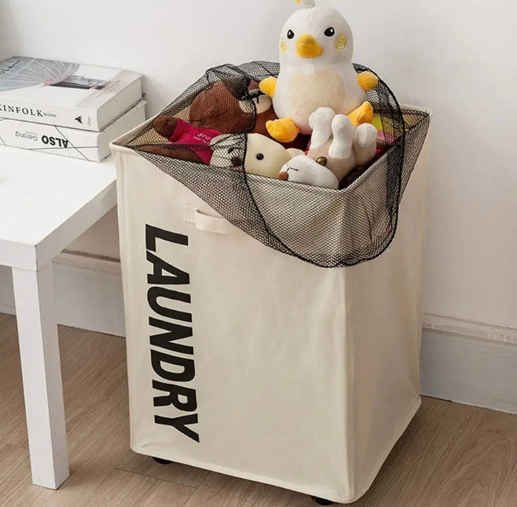 23 Inches Foldable Rolling Laundry Basket with Wheels