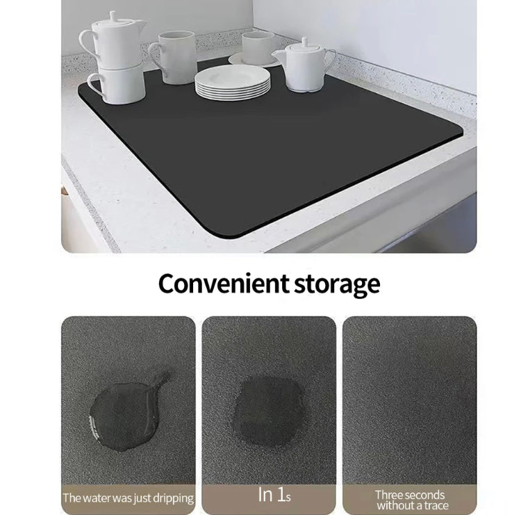 Kitchen Super Absorbent Silicone Anti-Slip Dish Drying Mat