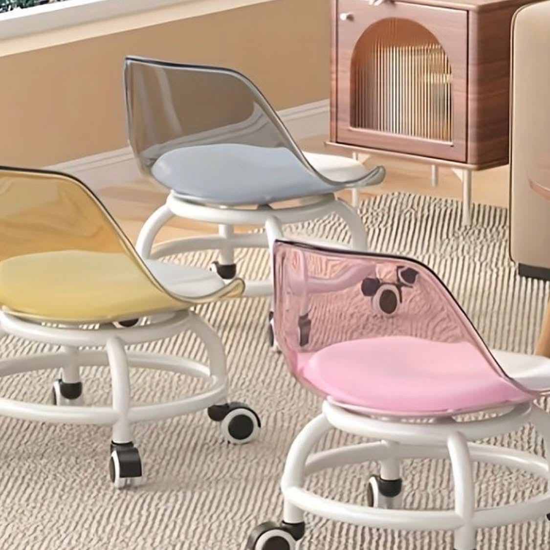 360 Rotating Acrylic Chair for Kids & Adults ( Hold Weight Upto 120kg)