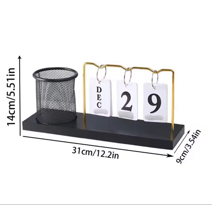 Metal Calender with Storage Holder