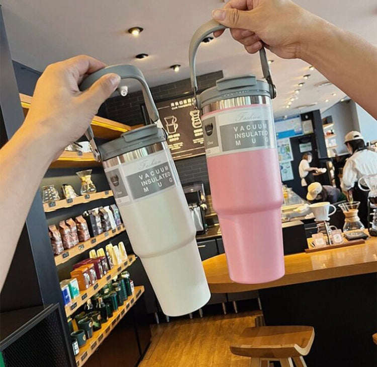 30oz Insulated Stainless Steel Tumbler Mug with Lid & Straw