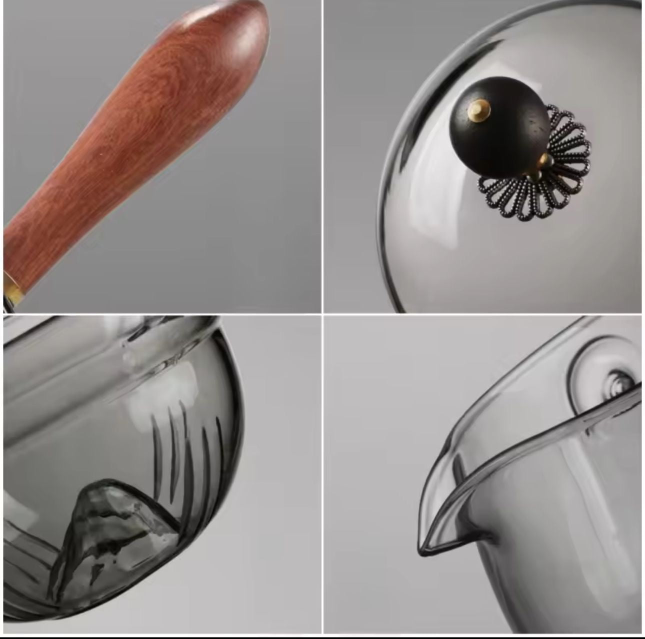 Heat Resistant Glass Tea Pot with Side Handle