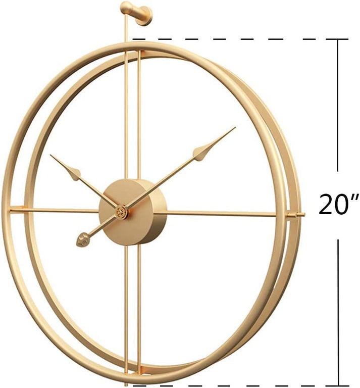 20 inch Metal Golden Wall Hanging Clock