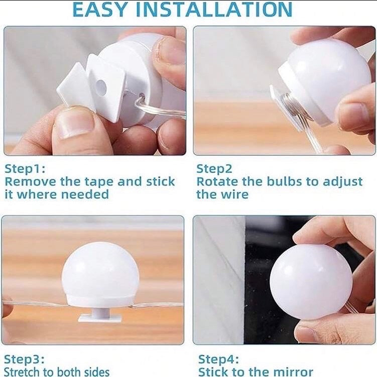 10 Vanity Mirror Bulbs with 3 Light Modes