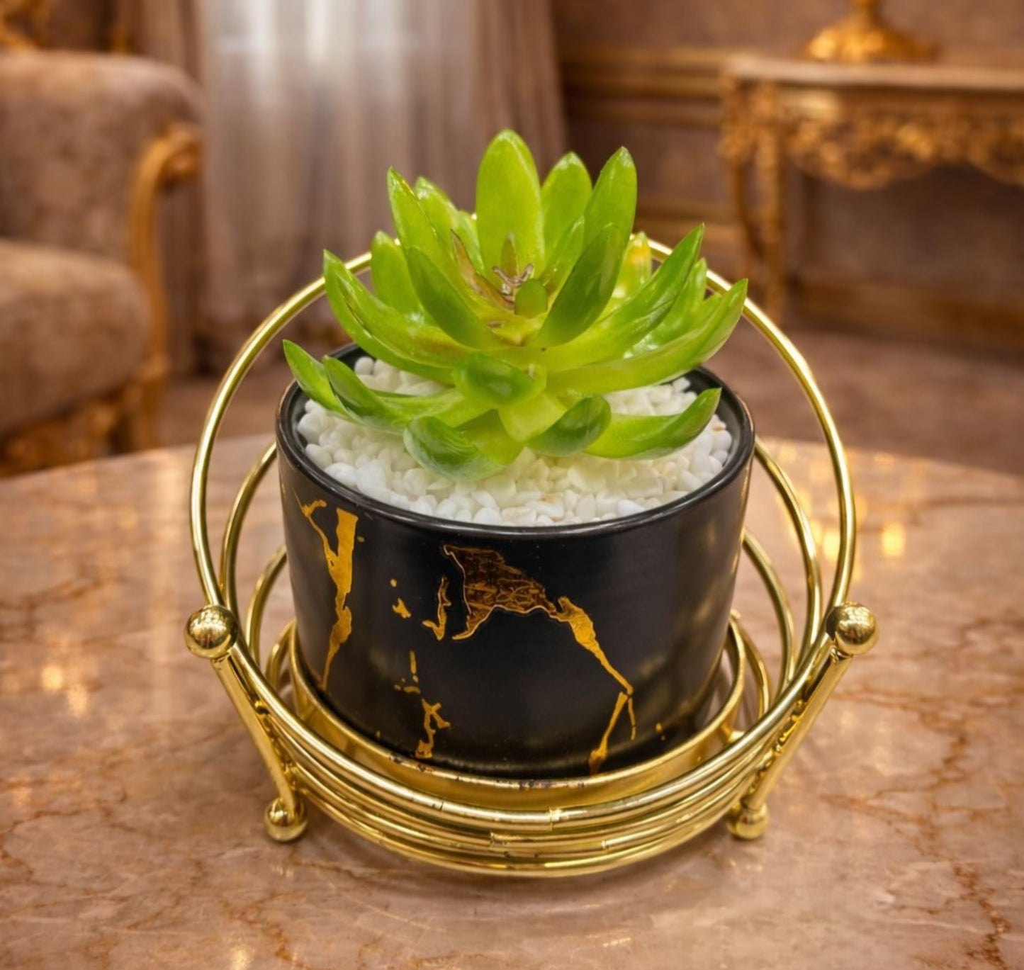 Metal Ceramic Pot for Home Decoration