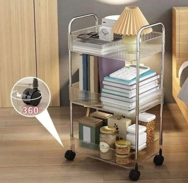 Acrylic Multipurpose Smart Trolley with Wheels