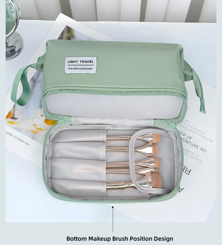 Large Capacity Double Layer Cosmetics Makeup Bag