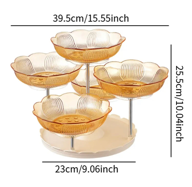 Luxury Five Heads Rotating Snack & Candy Serving Tray