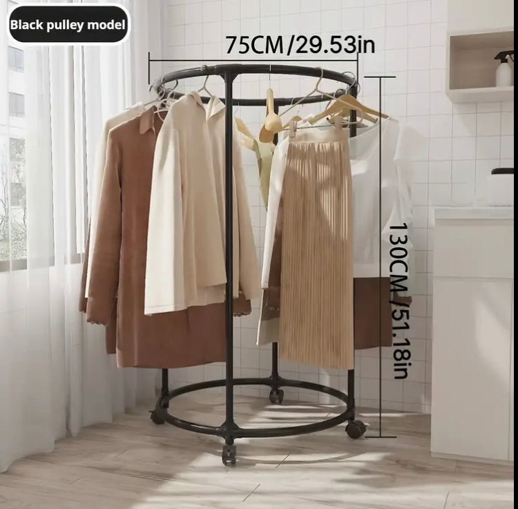 Rotating Hanging Clothes Rack Stand with Wheels