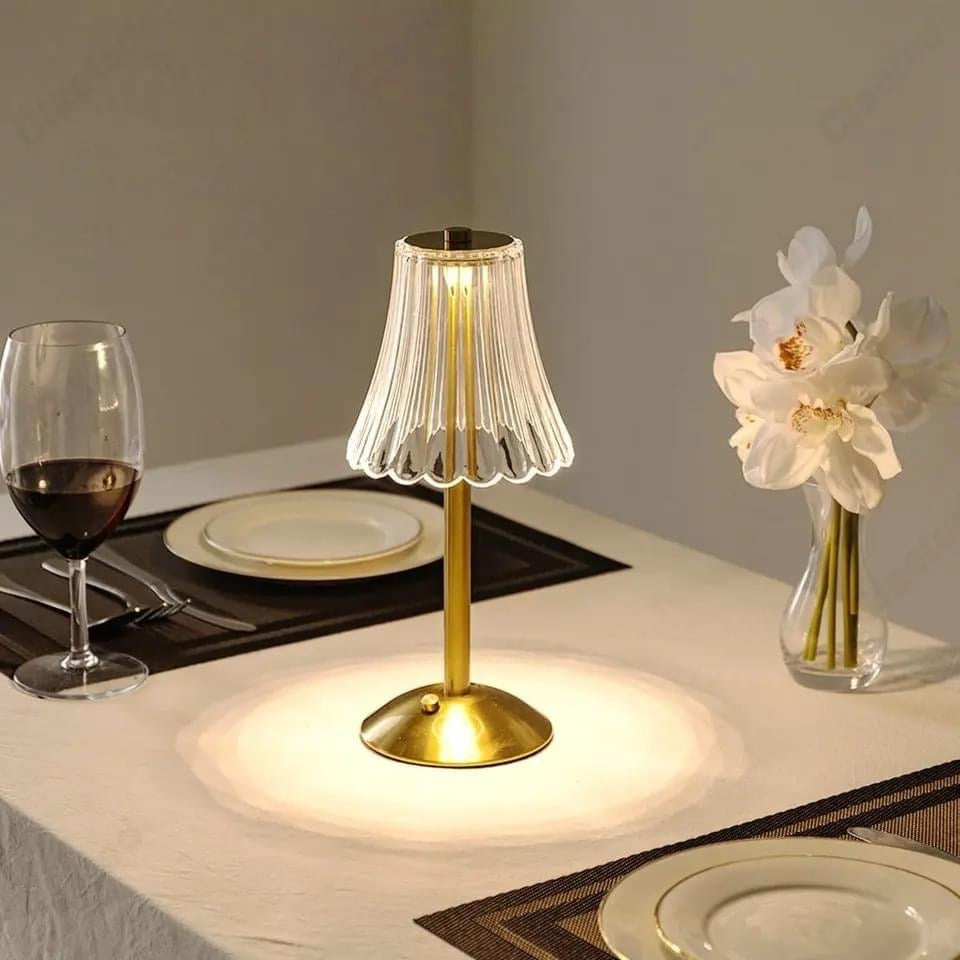 Metal LED Touch Diamond Table Lamp Rechargeable with 3 Lightening Modes