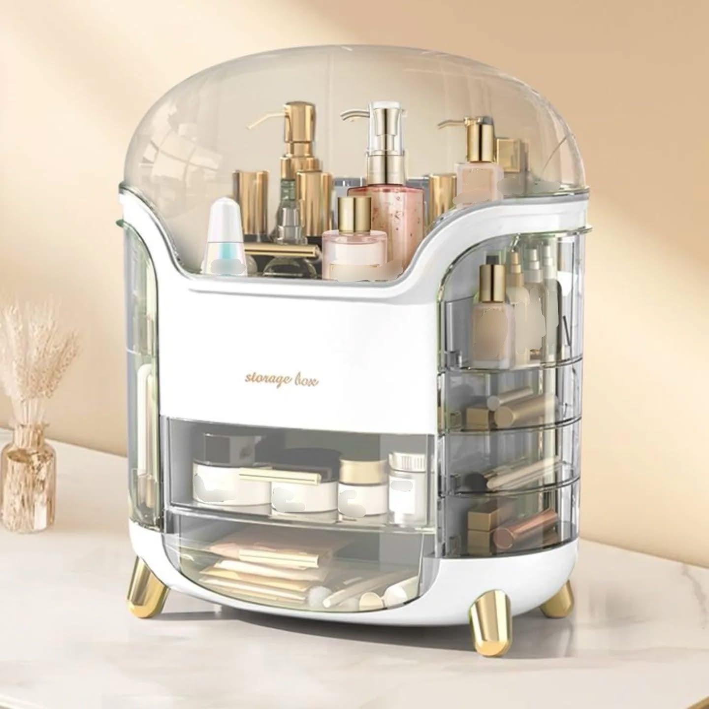 Luxury Large Capacity Multiple Compartments Makeup Cosmetics Organizer