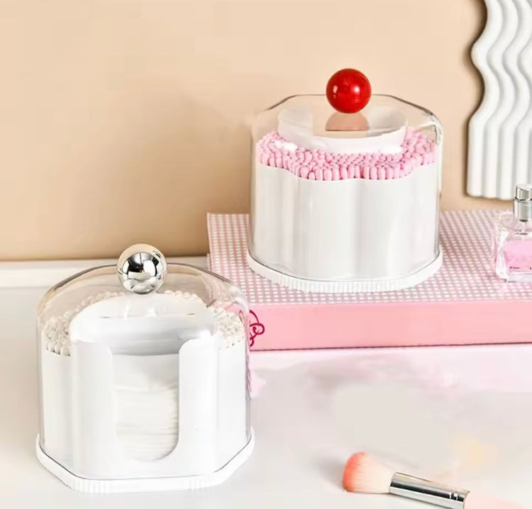New 2 in 1 Cotton Buds & Cotton Pads Holder with Lid