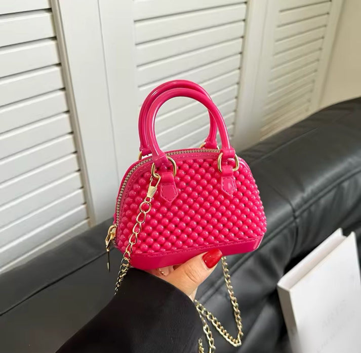 Mini crossbody Fibre Bags for Girls with Long Chain