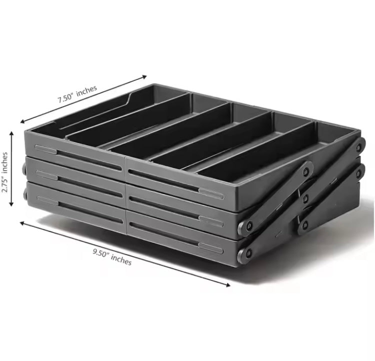 3 Layer Collapsible Jewellery Cosmetics Drawer Organizer