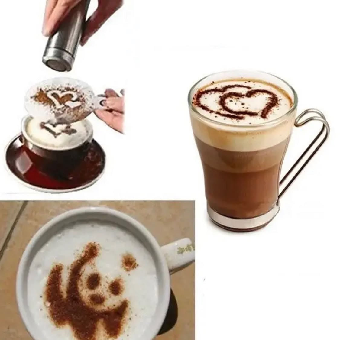 16 pcs coffee Design Stencils