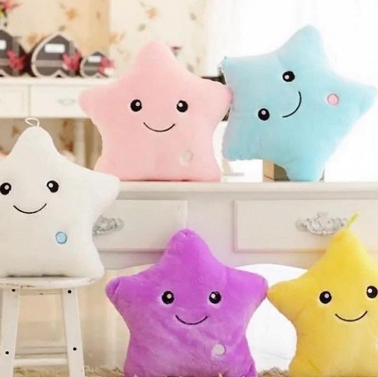 LED Light Luminous Star Plush Pillow