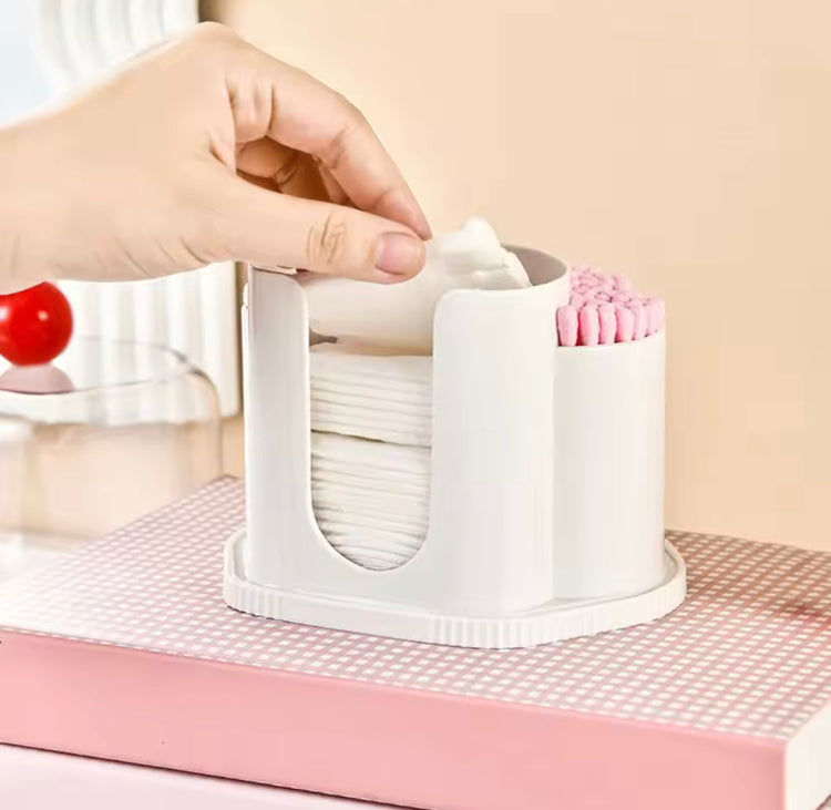New 2 in 1 Cotton Buds & Cotton Pads Holder with Lid