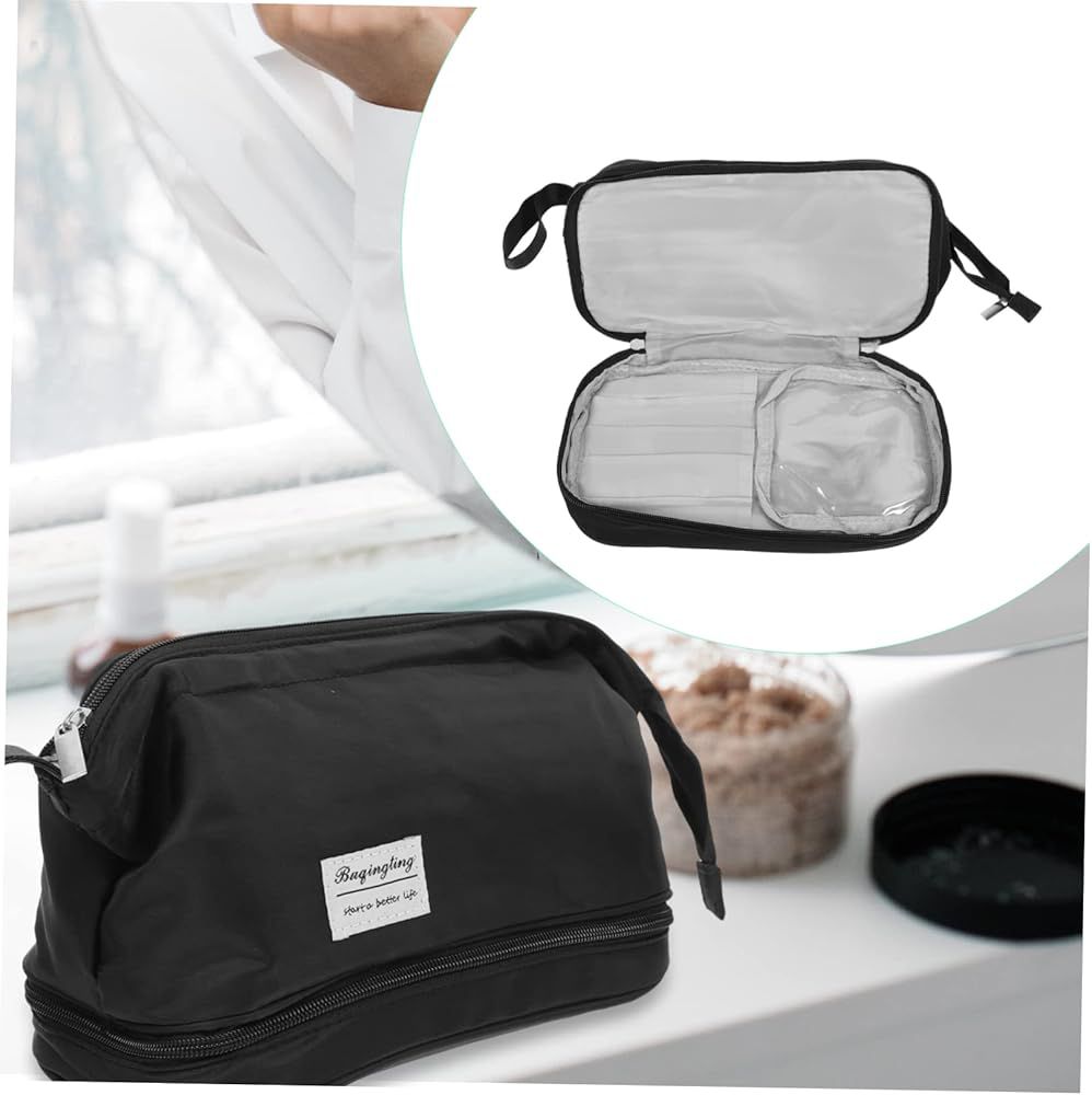 Large Capacity Double Layer Cosmetics Makeup Bag