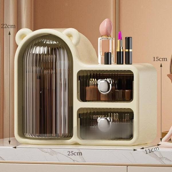 Makeup Rotating Brushes Holder with Drawer