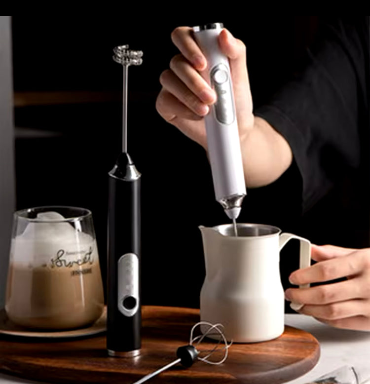 2 in 1 Rechargeable Electric Coffee Milk Frother & Egg Beater