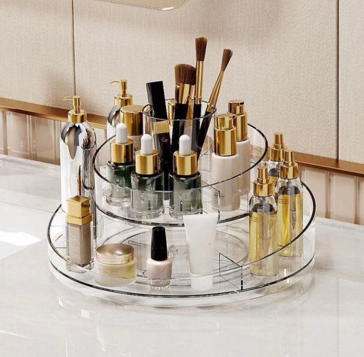 Acrylic Rotating Cosmetics Makeup Vanity Tray