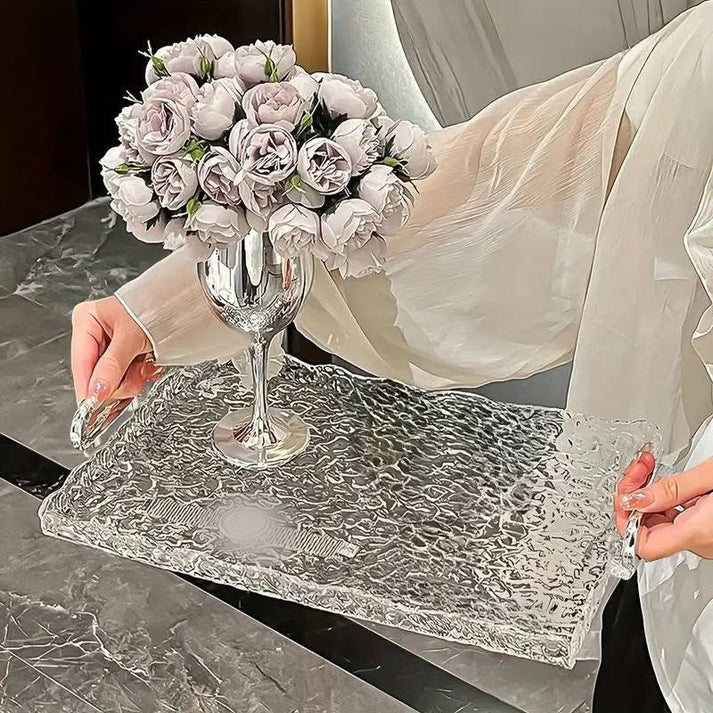 Luxury Acrylic Crystal Vanity Tray with Handles