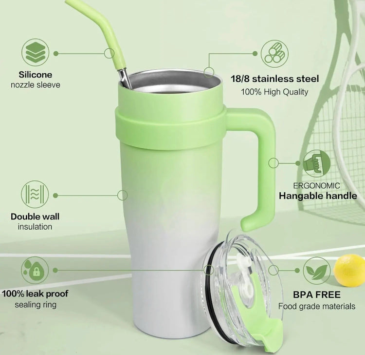 40oz/1200ML Stainless Steel Tumbler Mug with Handle