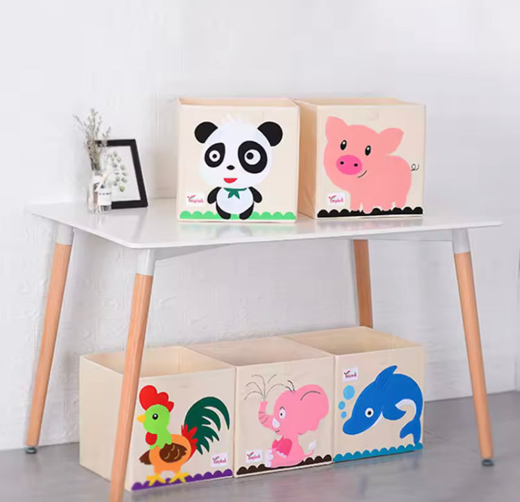 Rectangular Foldable Animal Toy Storage Box Organizer for Kids & Nursery