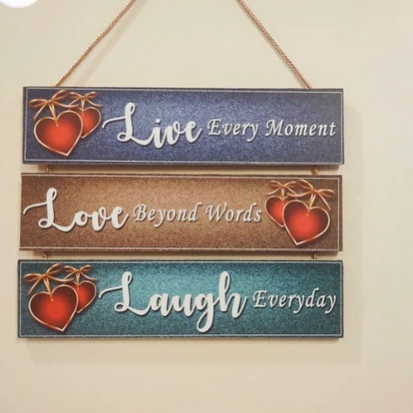 3 Step Wooden Wall Hanging for Home Decor
