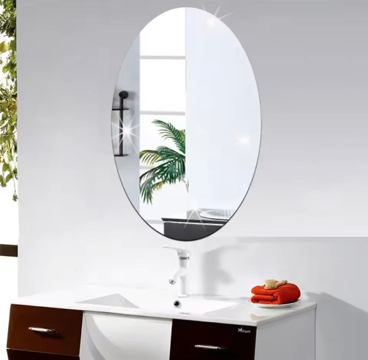 Acrylic Oval Shaped Wall Adhesive Mirror (20cm*30cm)