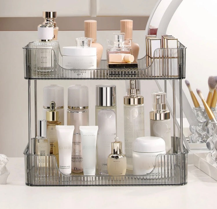 Double Layer Acrylic Cosmetics Makeup Multipurpose Organizer Rack