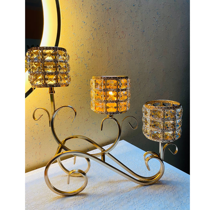 3 Tiers Crystal Candle Holder
