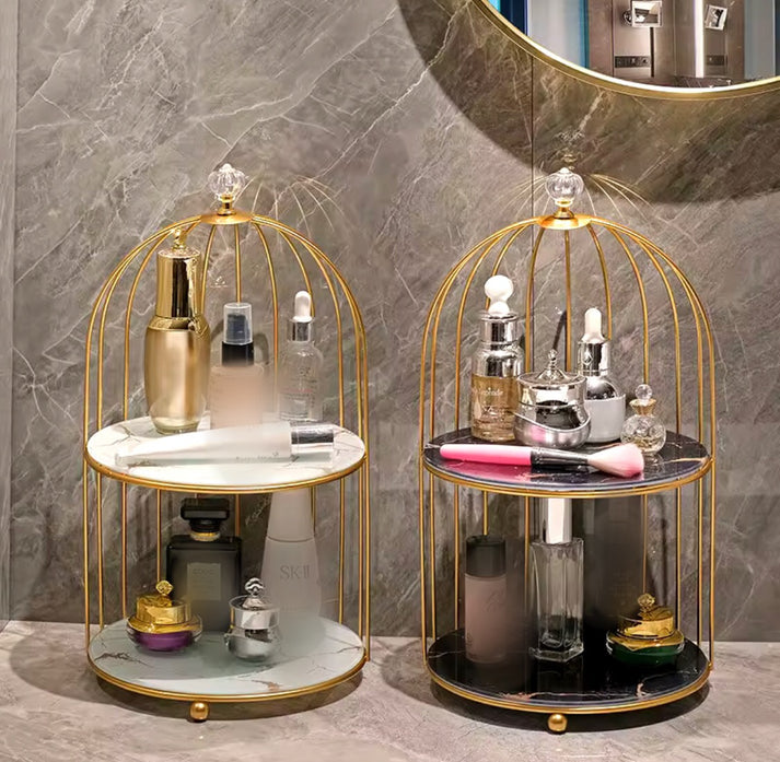 Marble Cage Style Cosmetics Makeup Organizer