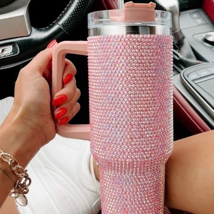 40oz Rhinestones Tumbler Stainless Steel Insulated Travel Mug