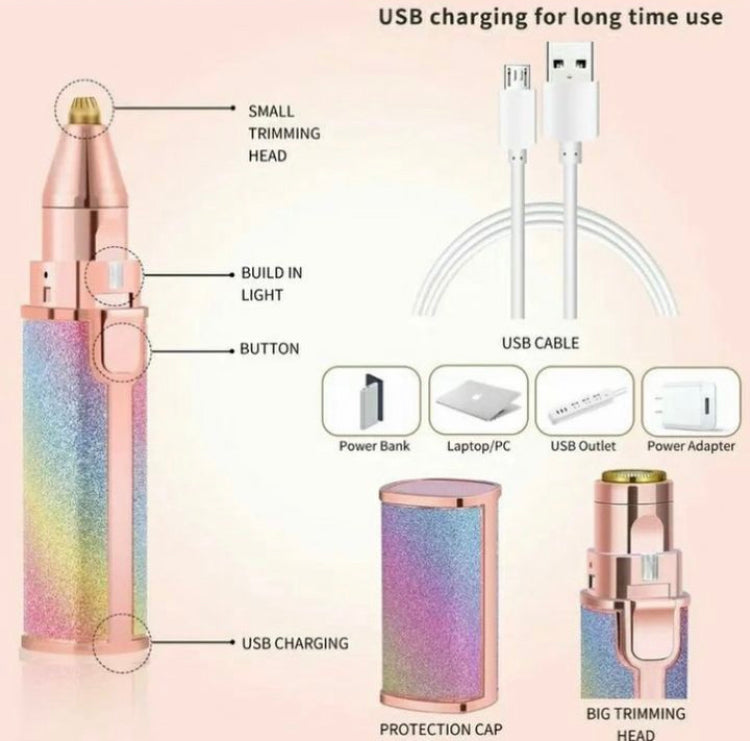 2 in 1 Face & Body Rechargeable Painless Hair Remover