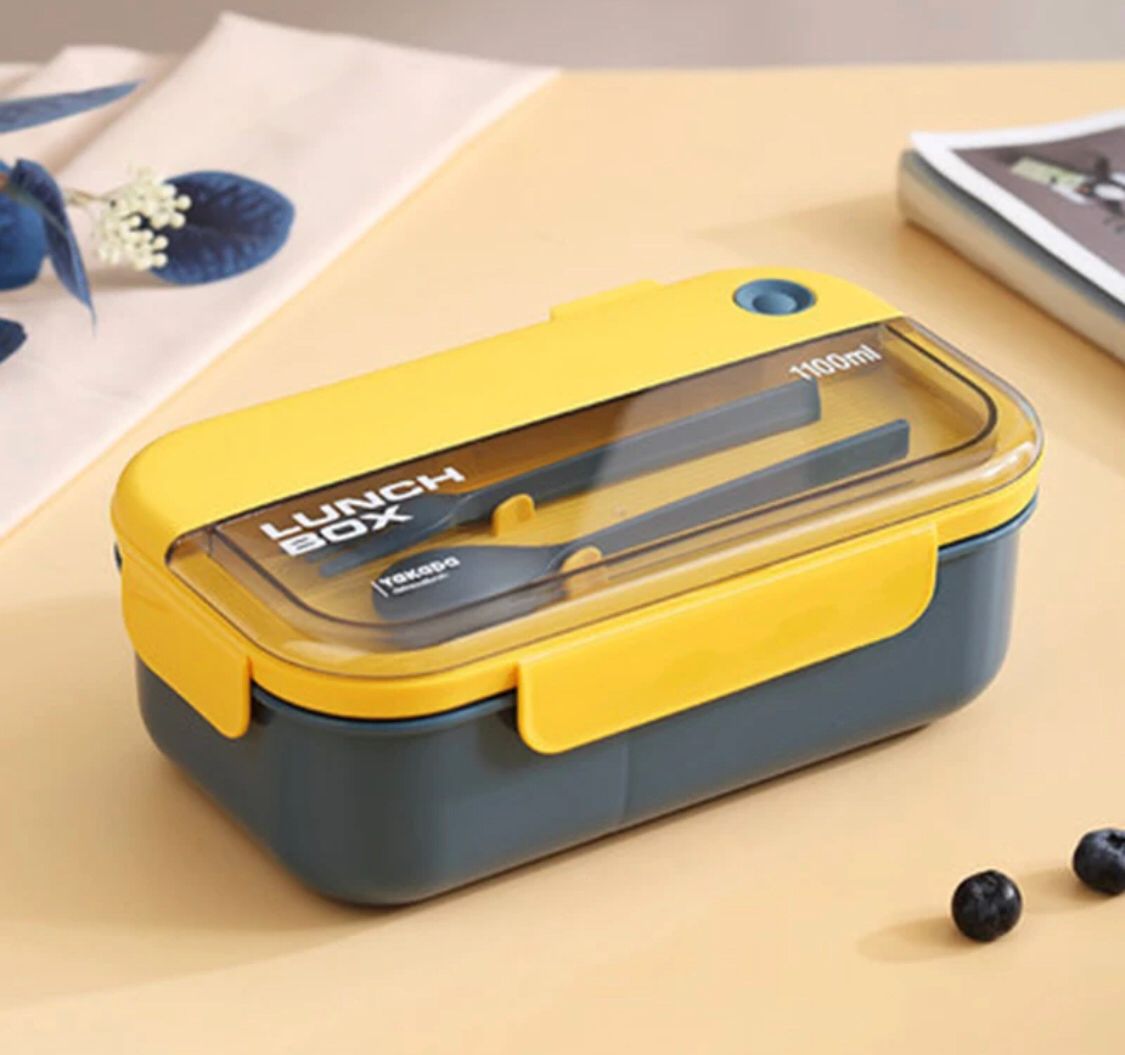 Three Portions Air Tight Lunch Box with Fork & Spoon