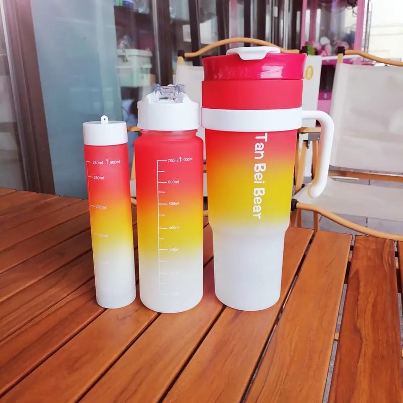 3pcs Leak-Proof Gradient Water Bottles Set