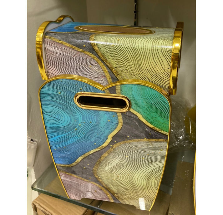 Multicolour 3D Dustbin & Tissue Box Set