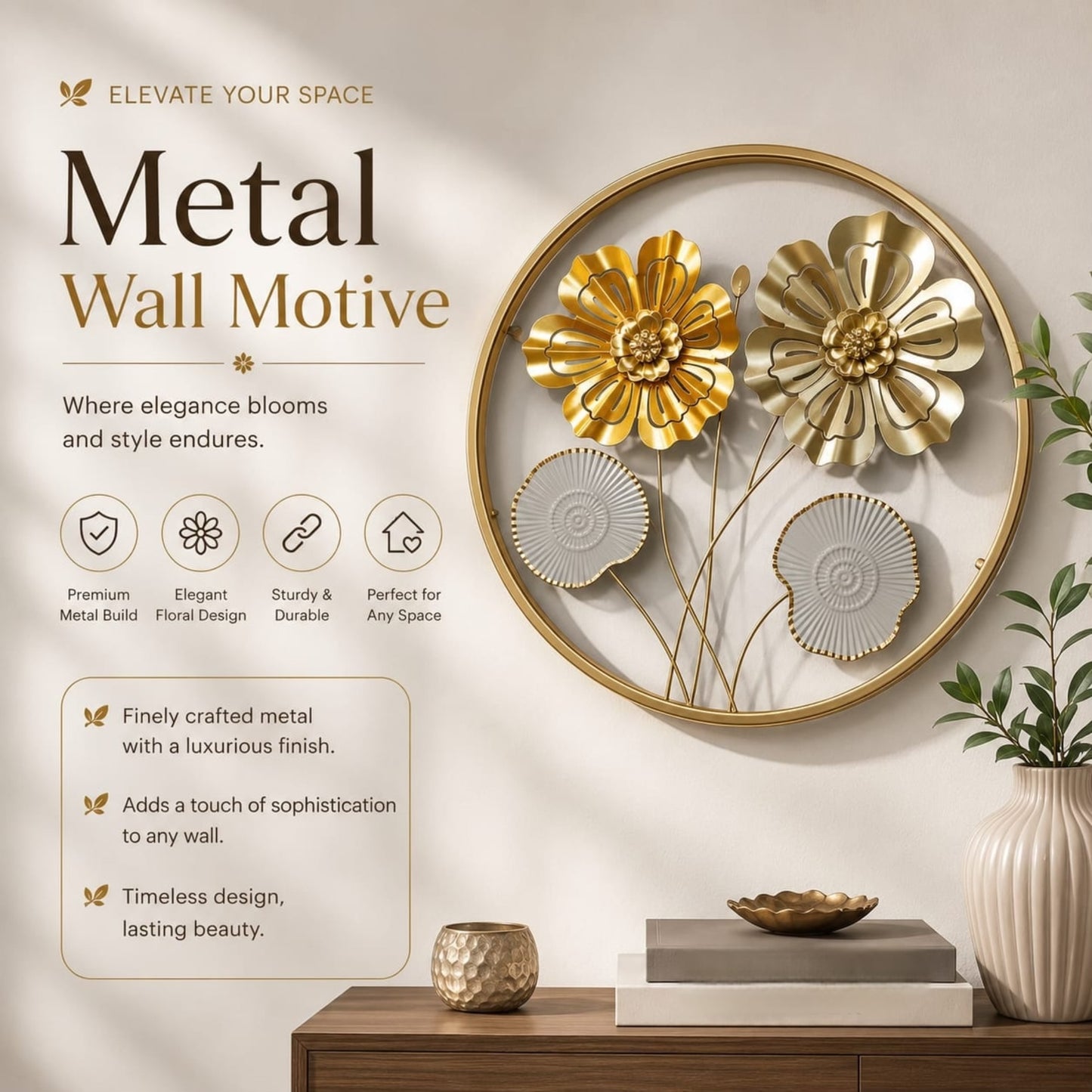Metal Wall Motif for Home Decoration