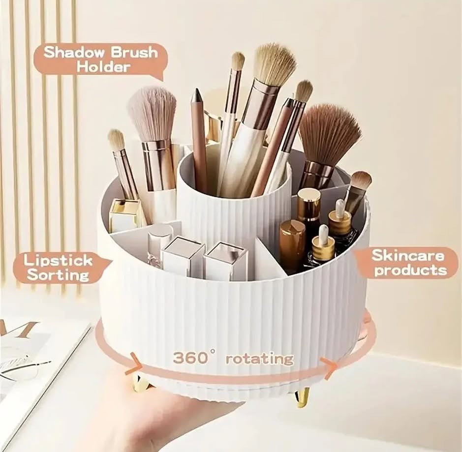 Large Capacity 360 Rotating Makeup Brushes Holder