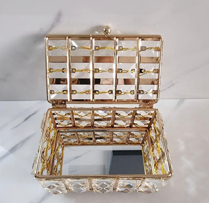 Crystal Jewellery Organizer with Inside Mirror