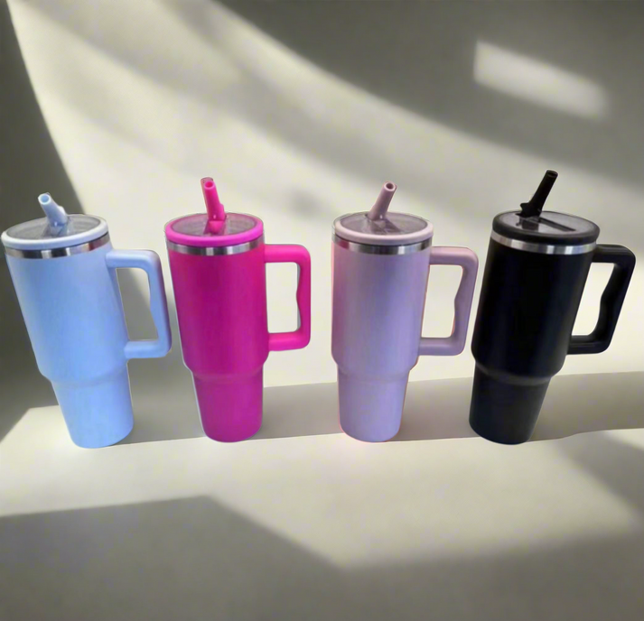 40oz Stainless Steel Tumbler Mug with Straw Lid