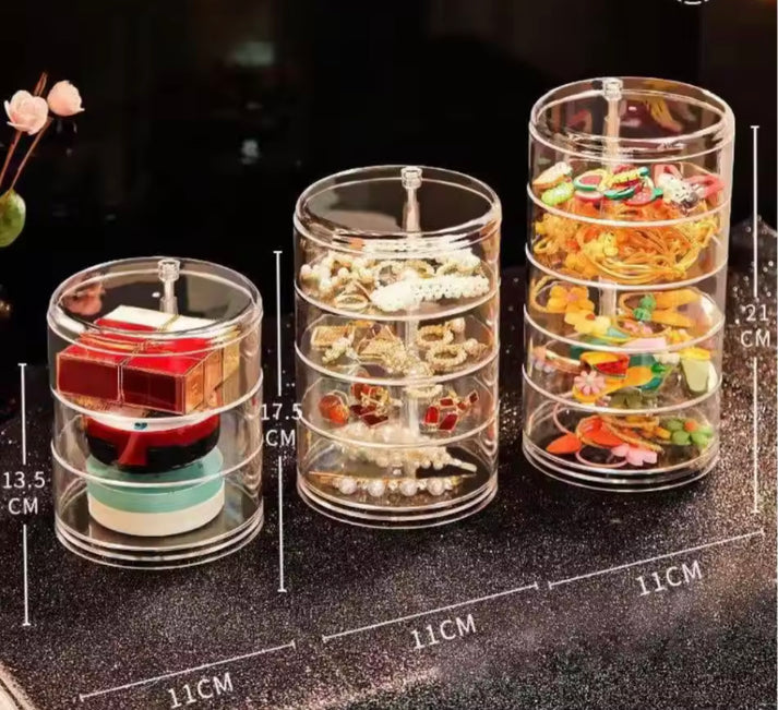 Acrylic Multi Layer Rotating Jewellery Organizer