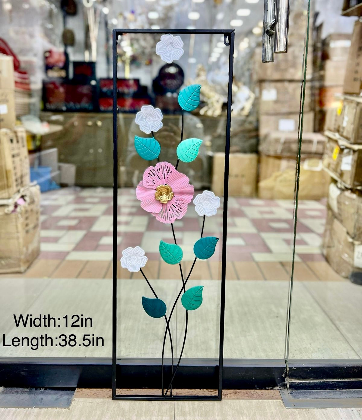 Metal Large Size Flower & Leaf Wall Motif for Home Decoration