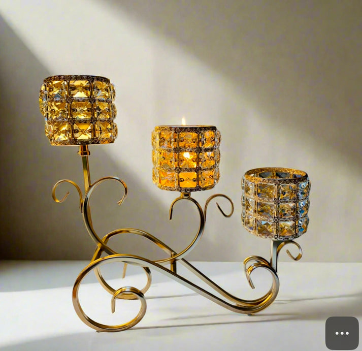 3 Tiers Crystal Candle Holder