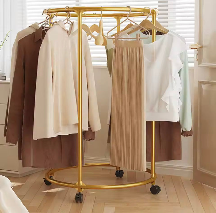 Rotating Hanging Clothes Rack Stand with Wheels