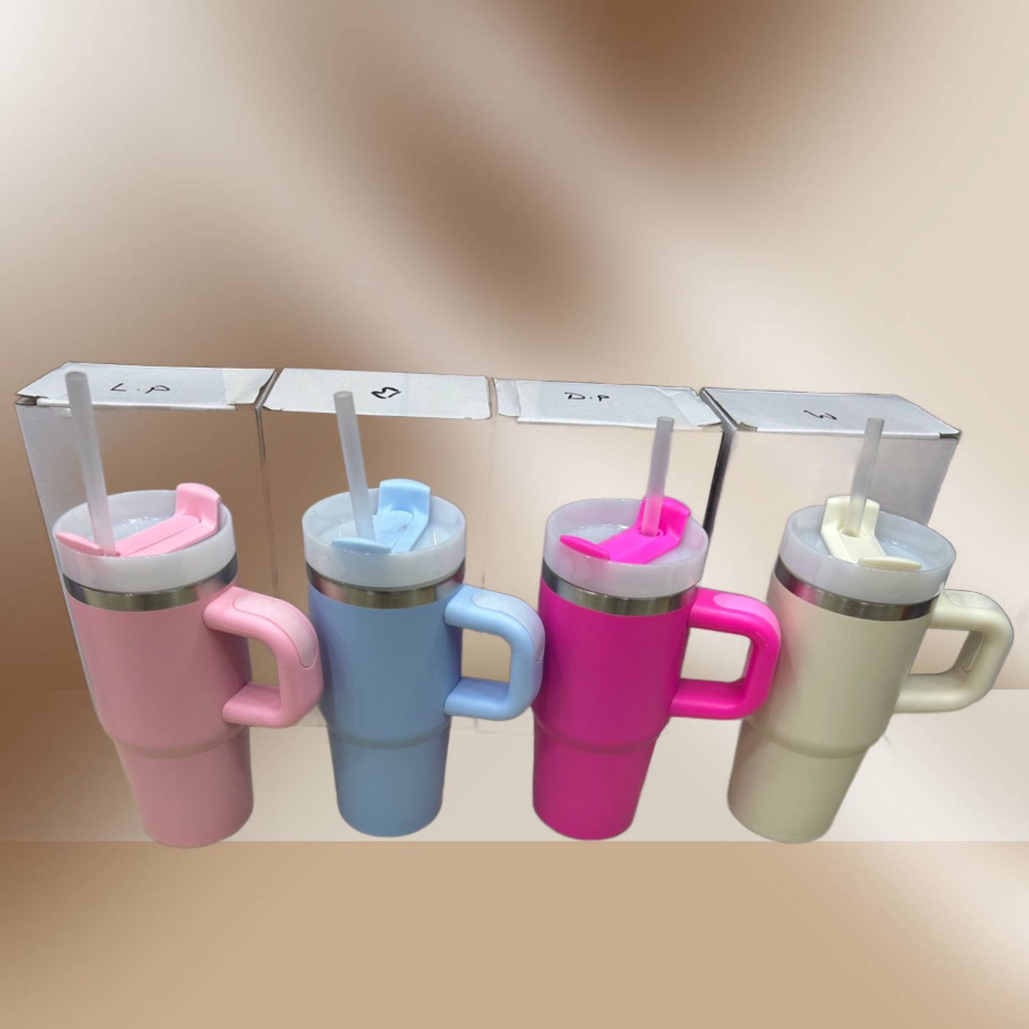 20oz Stainless Steel Tumbler with Lid & Straws