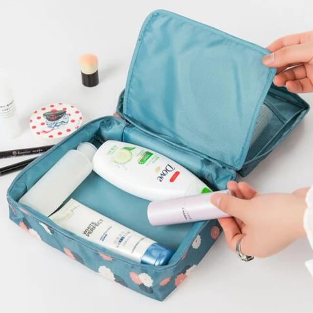 Waterproof Dustproof Floral Cosmetics Makeup Bag