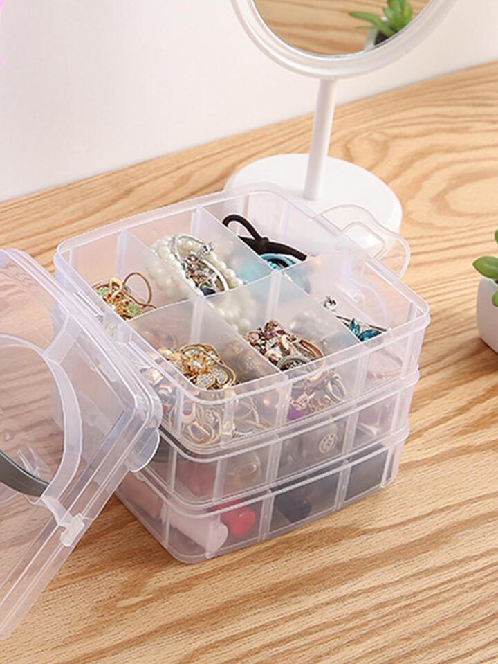 Three Layer Portable Jewellery Organizer with Lid